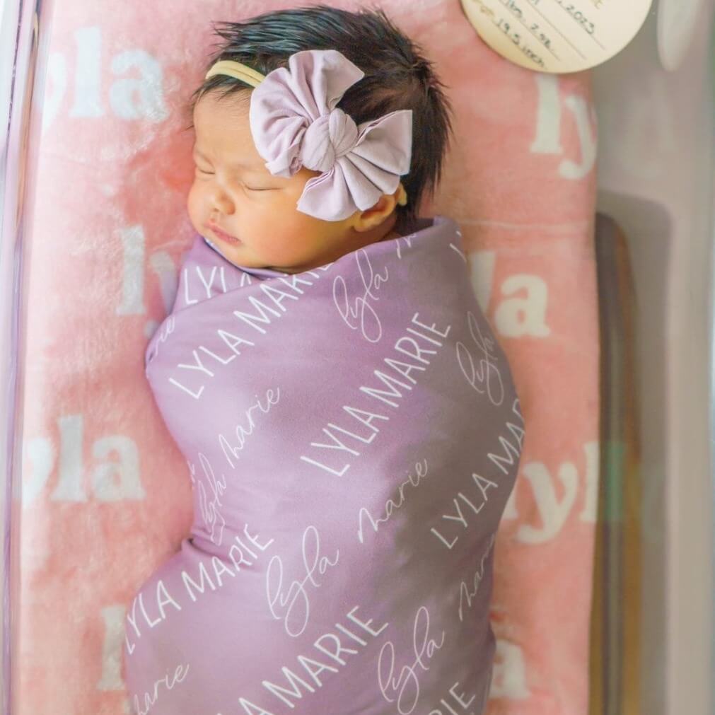 Solid Light Lavender Knit Bow Headband