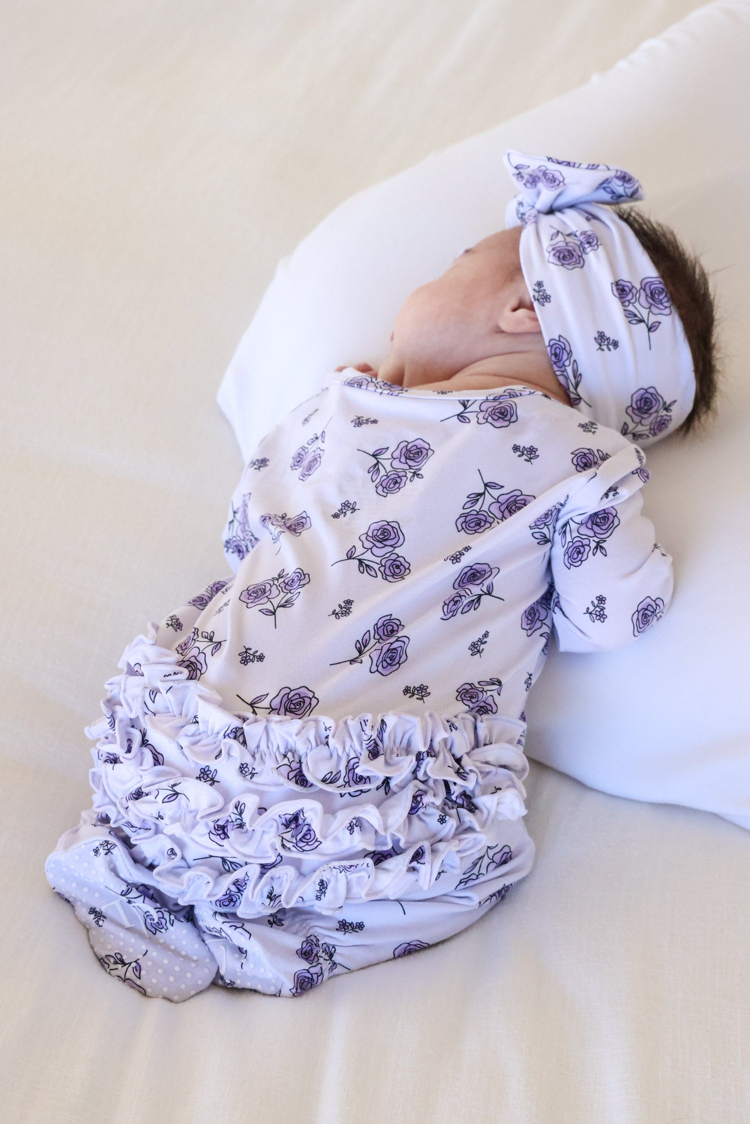 Ruffle Zipper Footie | Amethyst Garden