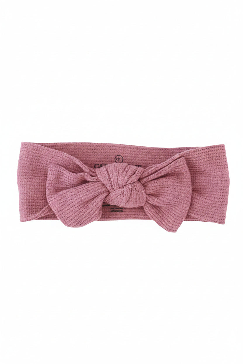 Bamboo Waffle Knit Large Bow Headwraps