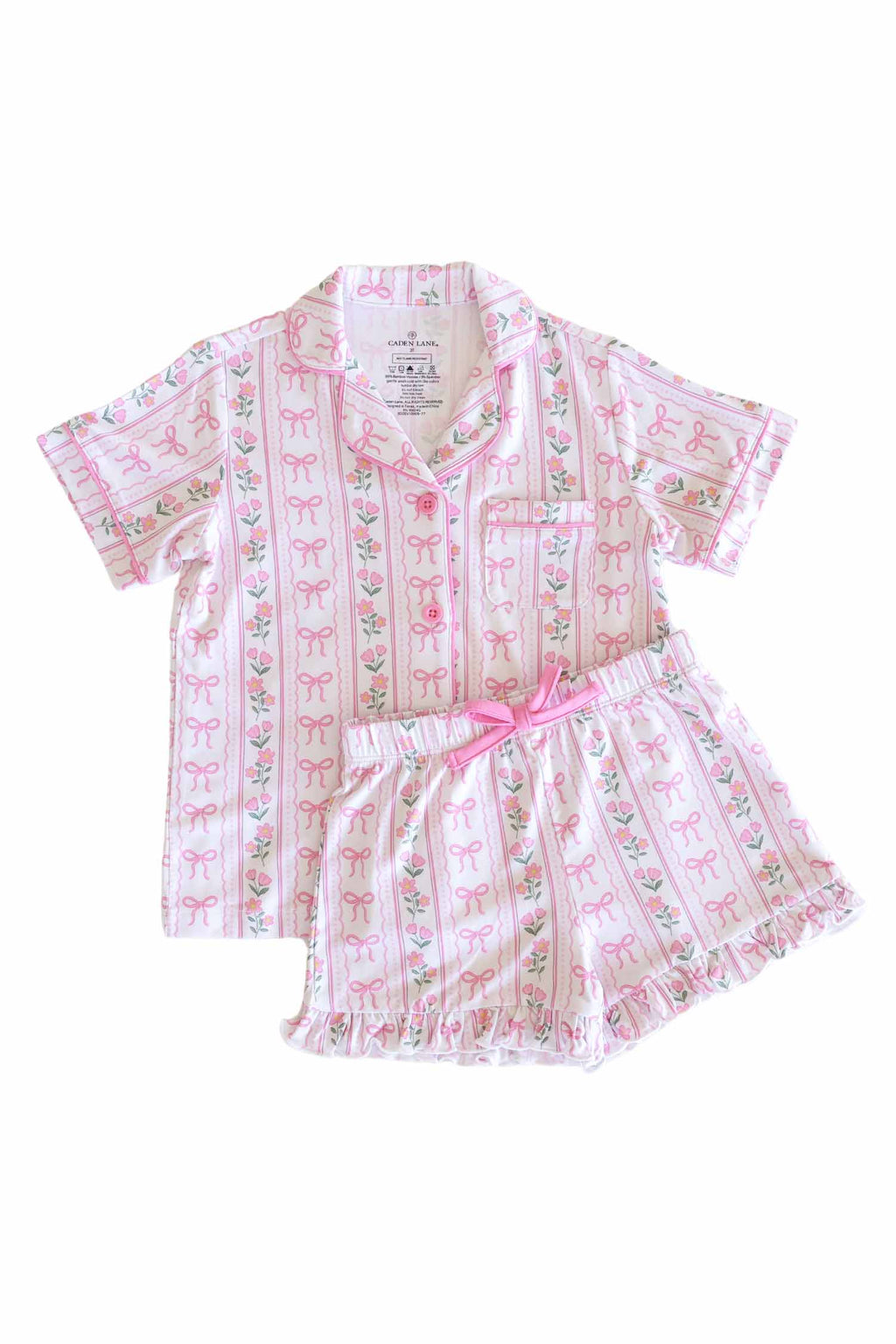 Girl's Two Piece Short Lounge Set | Coquette Garden