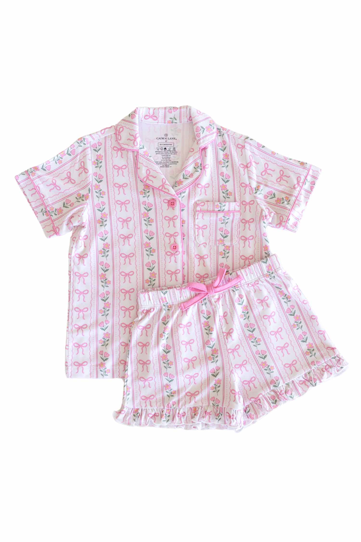 Girl's Two Piece Short Lounge Set | Coquette Garden