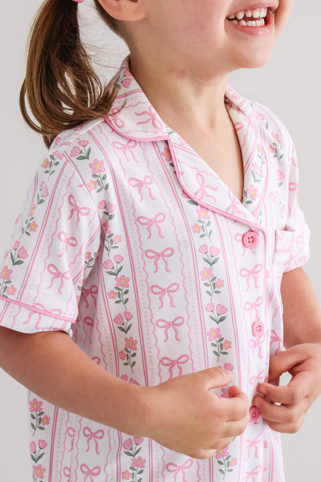 Girl's Two Piece Short Lounge Set | Coquette Garden