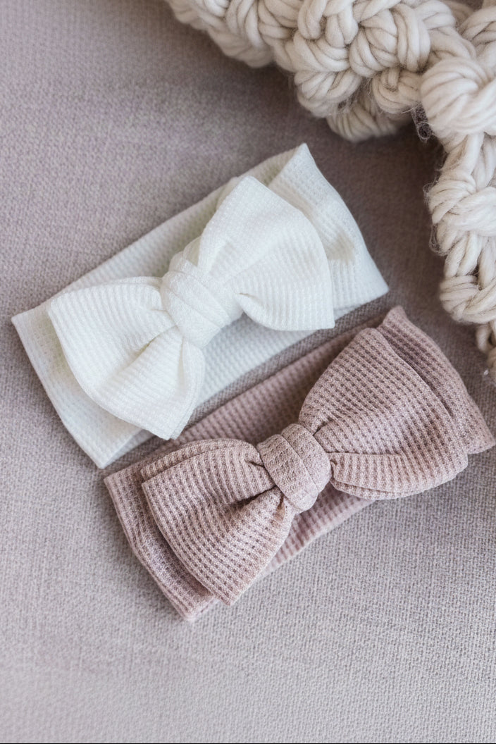 Large Waffle Knit Bow