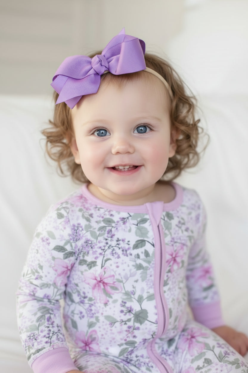 Ribbon Bow Headband | Amethyst