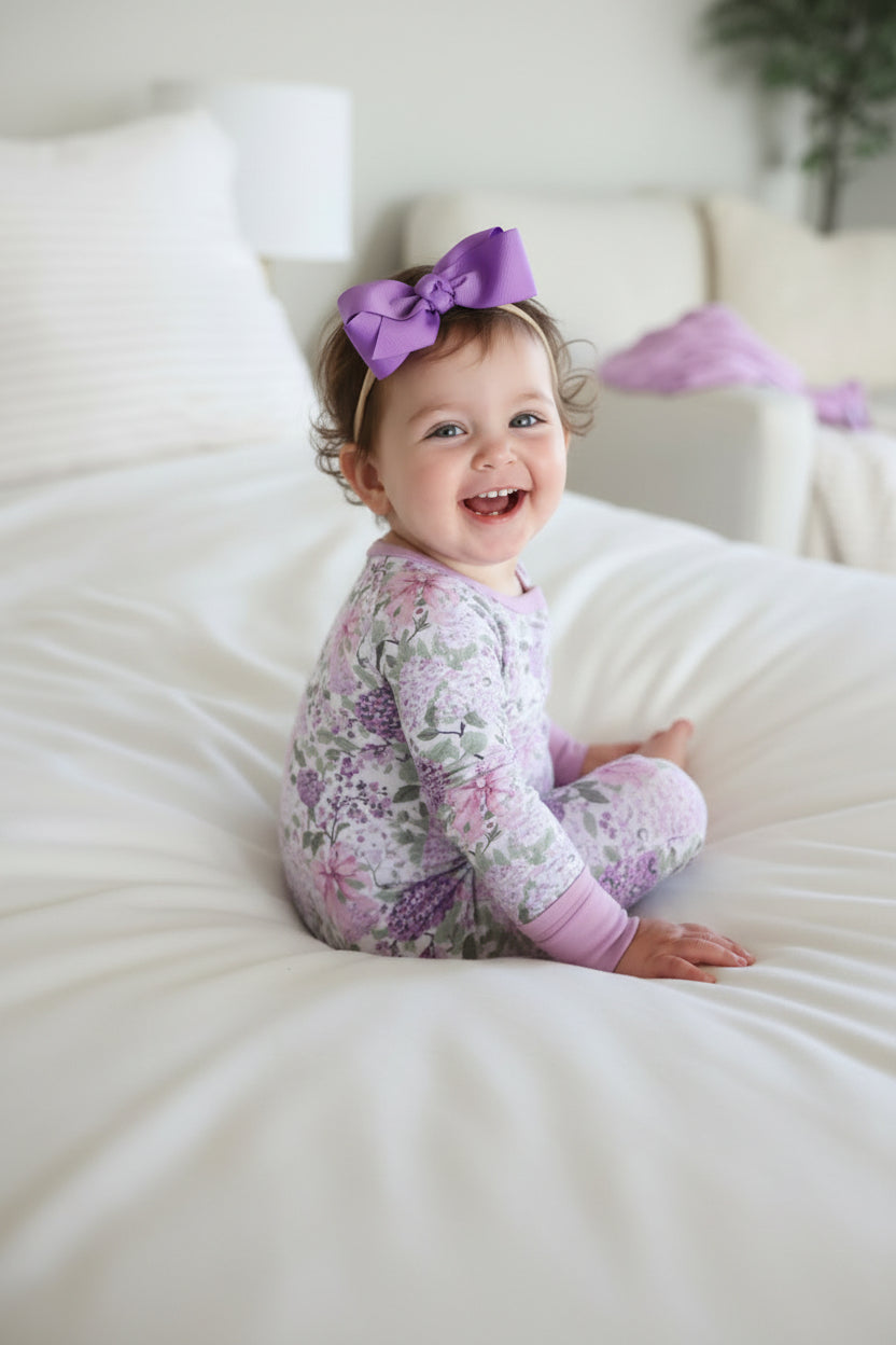 Ribbon Bow Headband | Amethyst