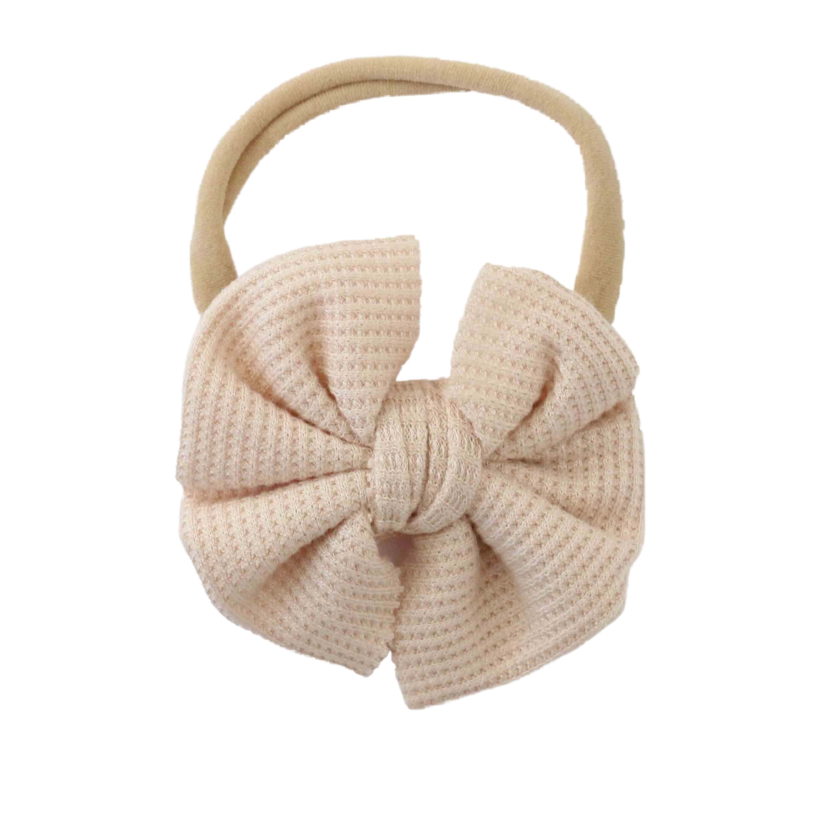 Bamboo Waffle Bow Headbands