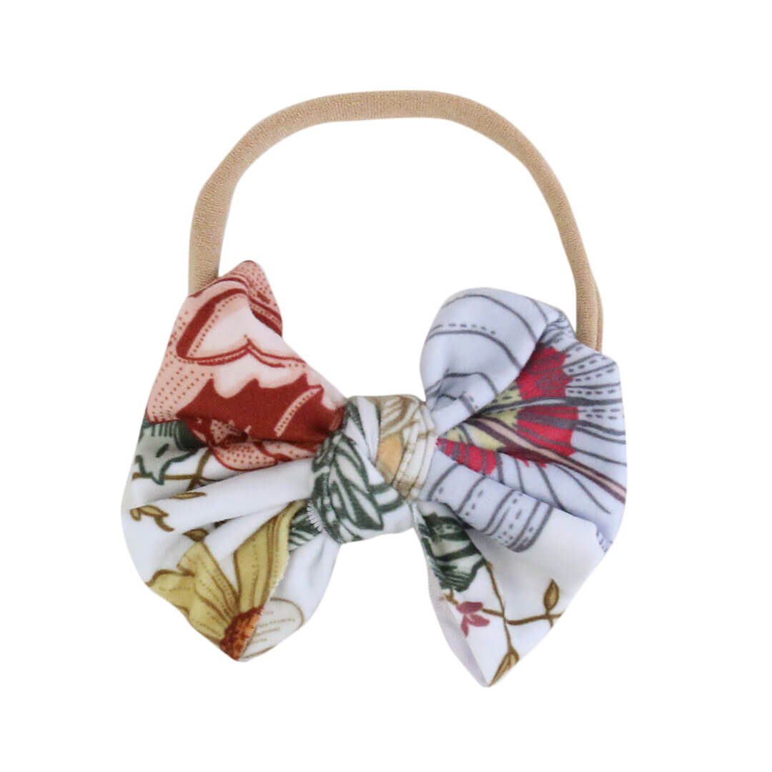 Peyton's Vintage Floral Knit Bow Headband