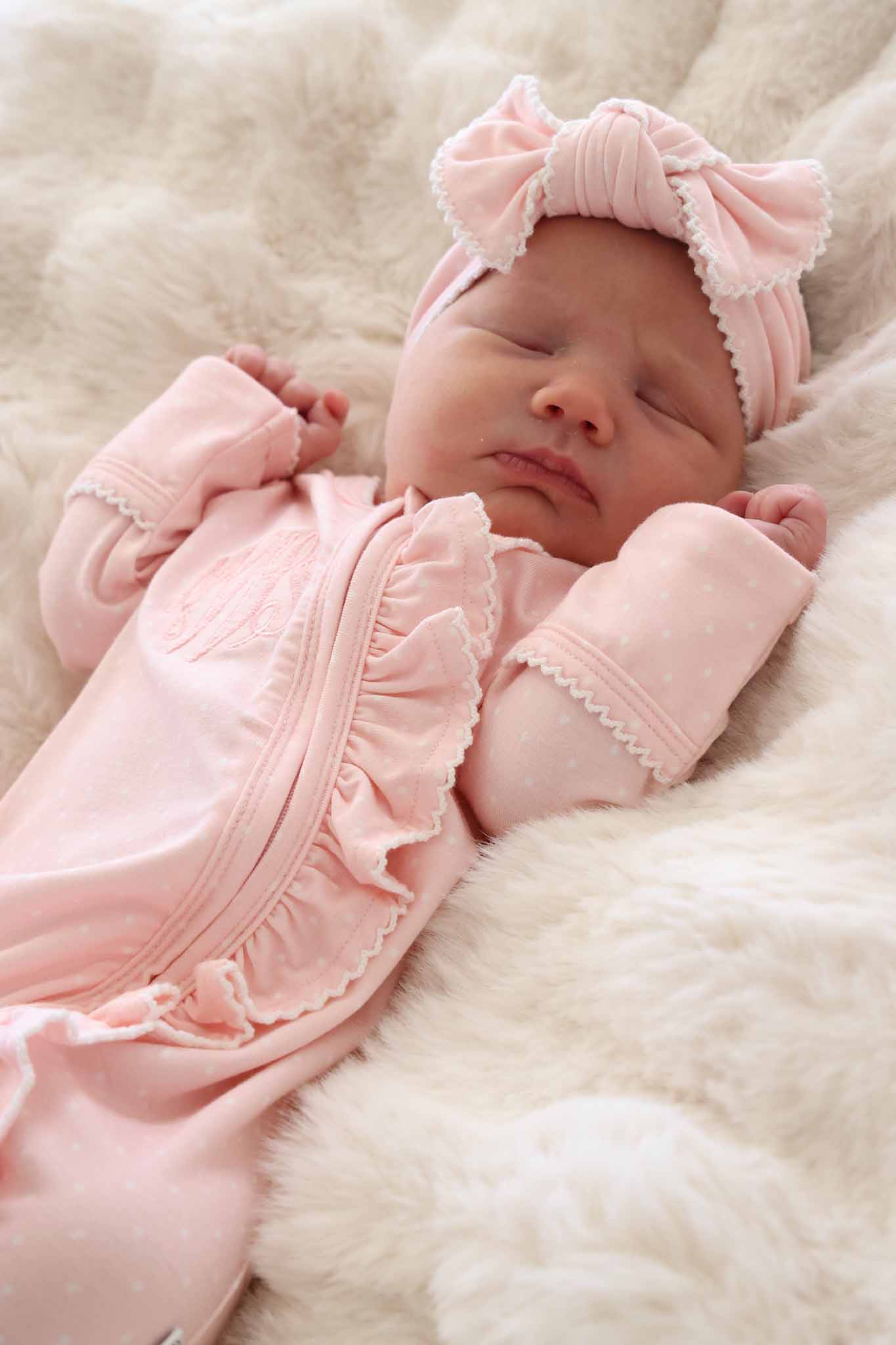 Picot Trim Knit Large Bow Headwrap