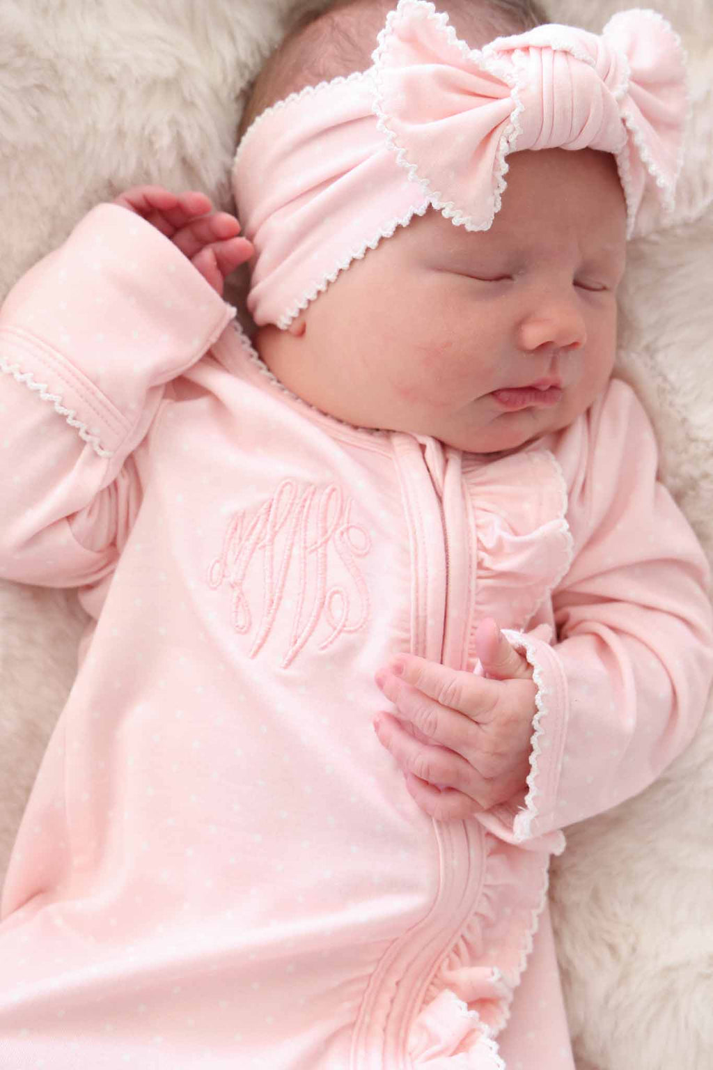 Picot Trim Knit Large Bow Headwrap