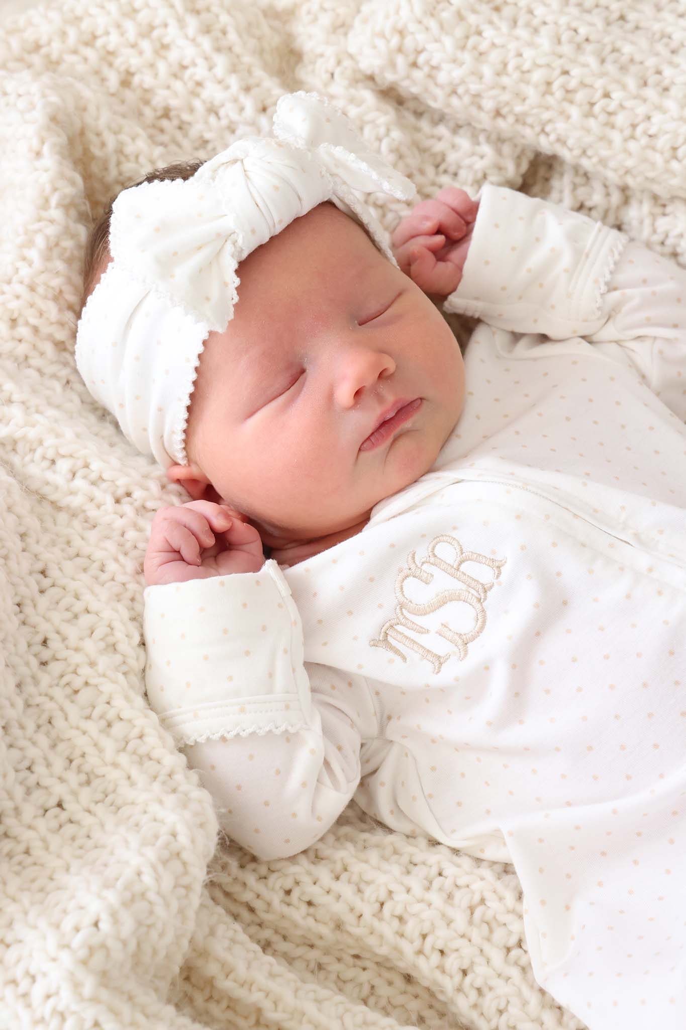 Picot Trim Knit Large Bow Headwrap