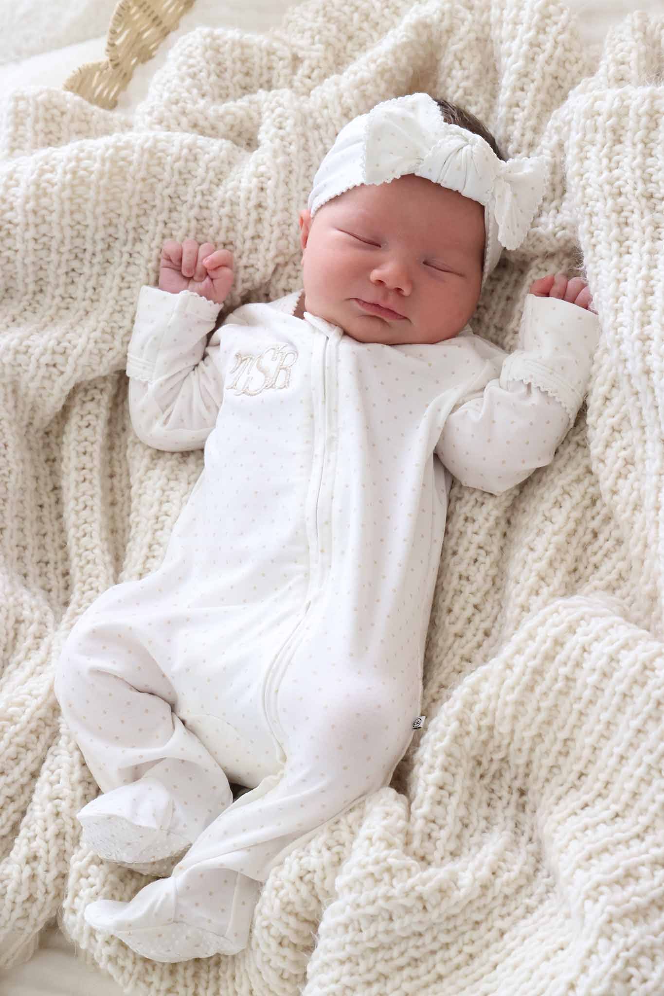Picot Trim Knit Large Bow Headwrap