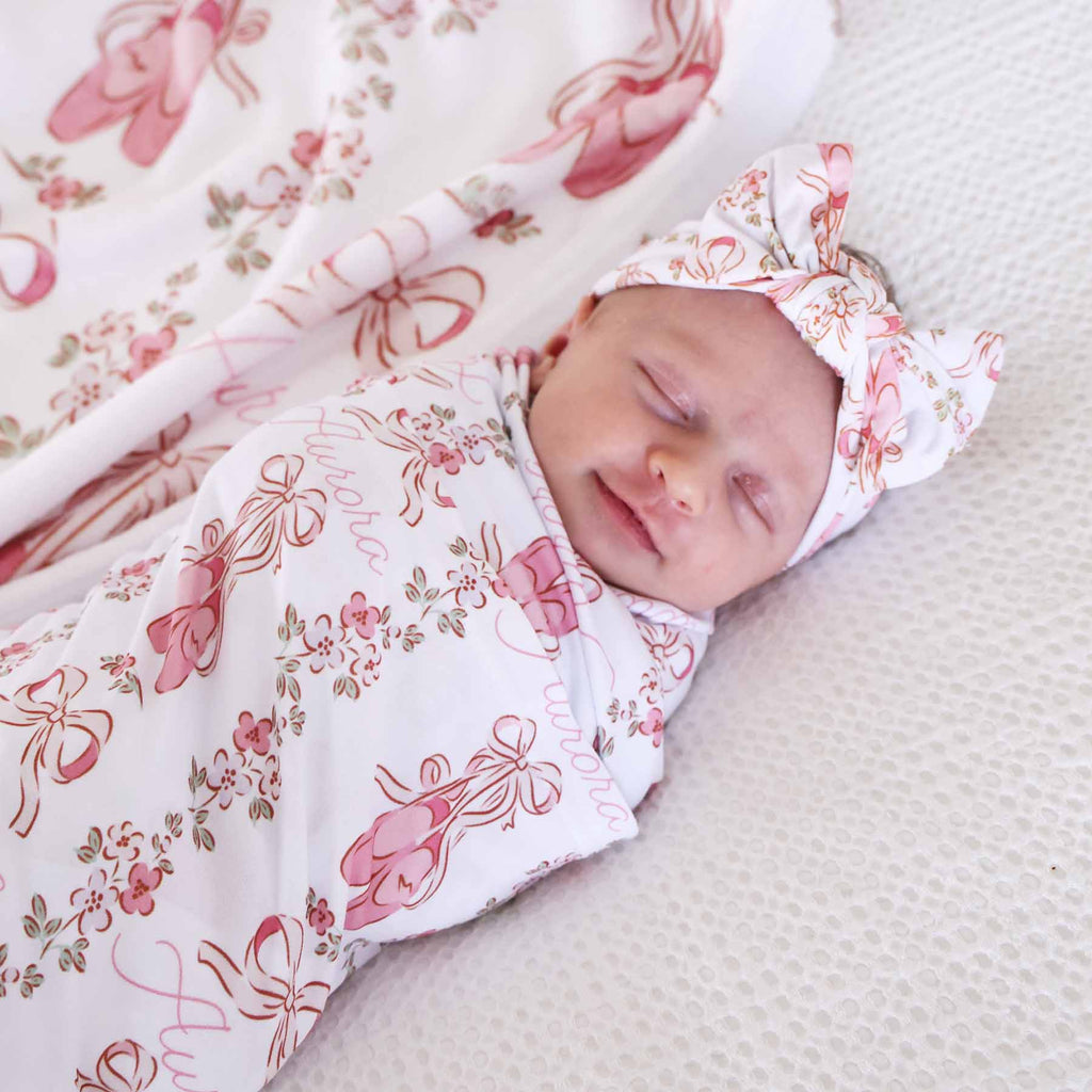 Ballet Blossoms Knit Large Bow Headwrap