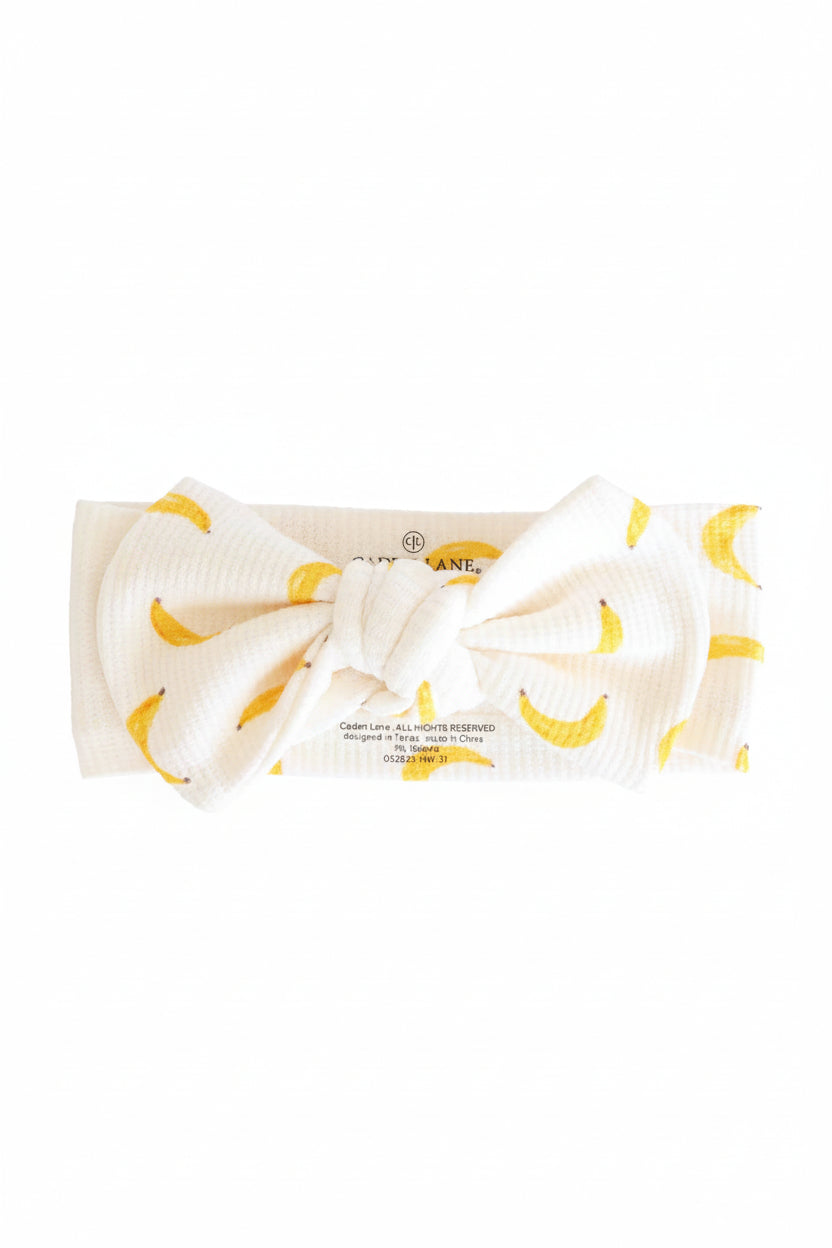 Go Bananas Bamboo Waffle Knit Large Bow Headwrap
