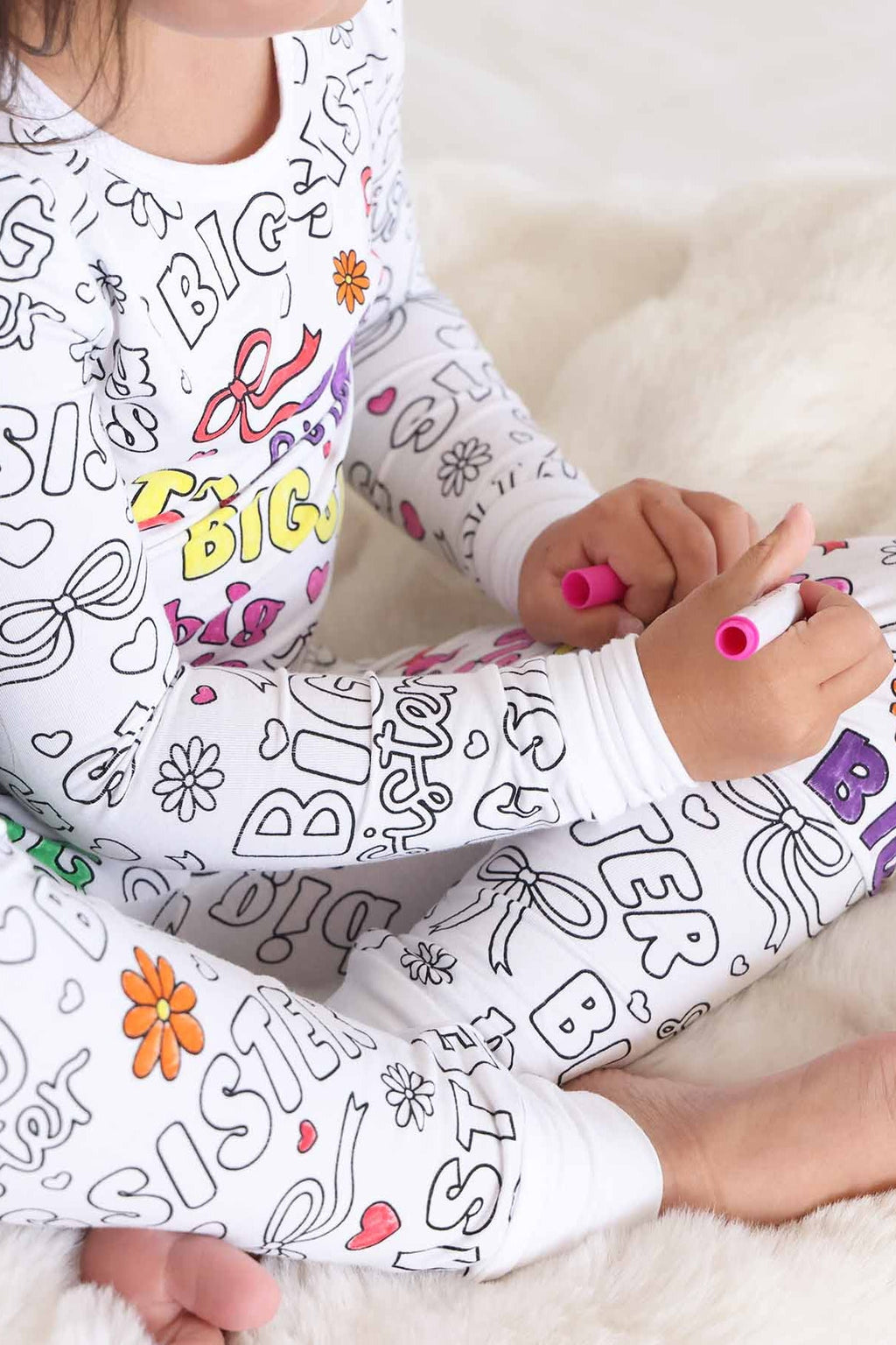 Colorable Two Piece Pajama Set | Big Sis
