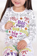 Colorable Two Piece Pajama Set | Big Sis