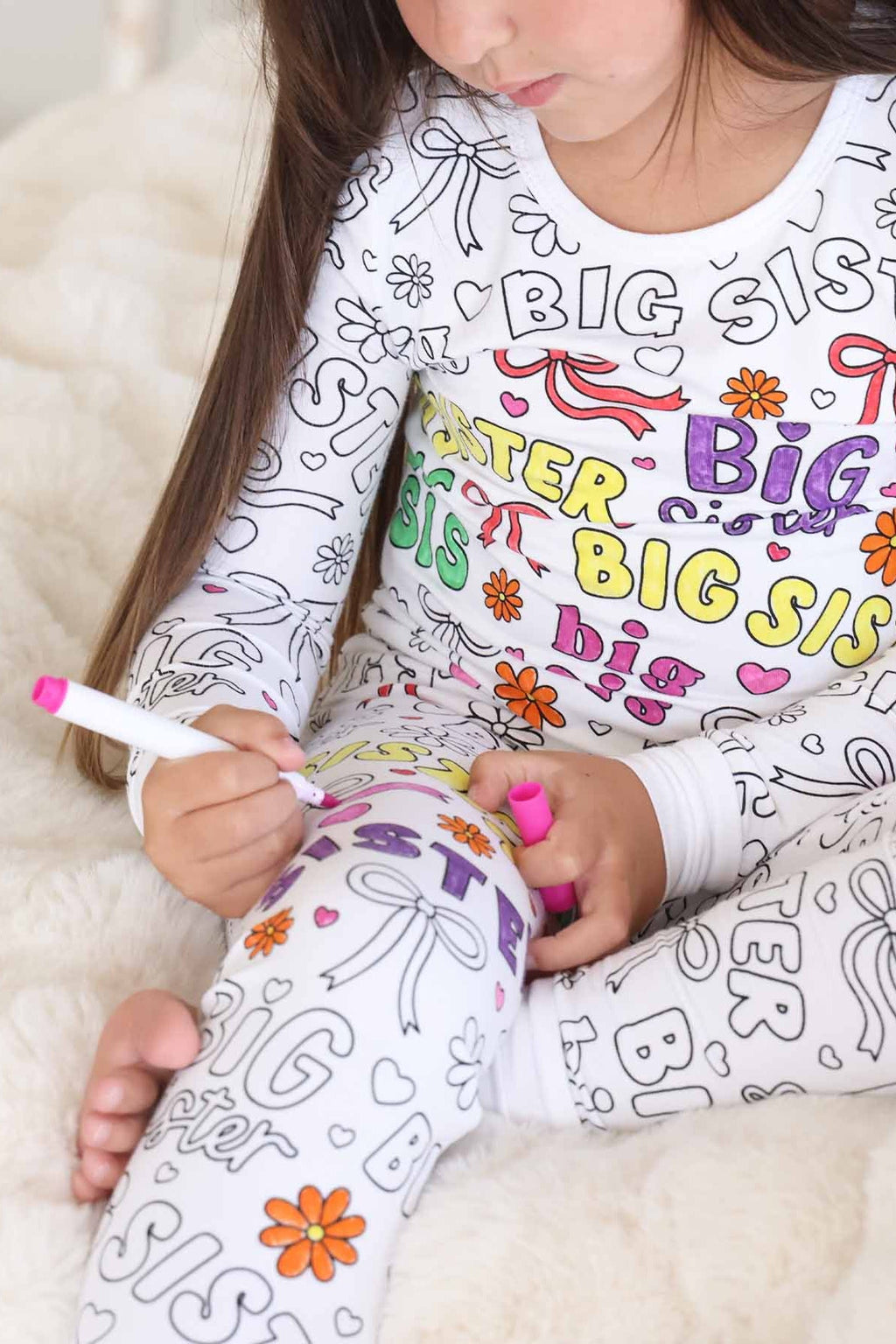 Colorable Two Piece Pajama Set | Big Sis