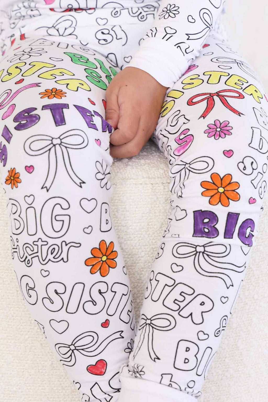 Colorable Two Piece Pajama Set | Big Sis