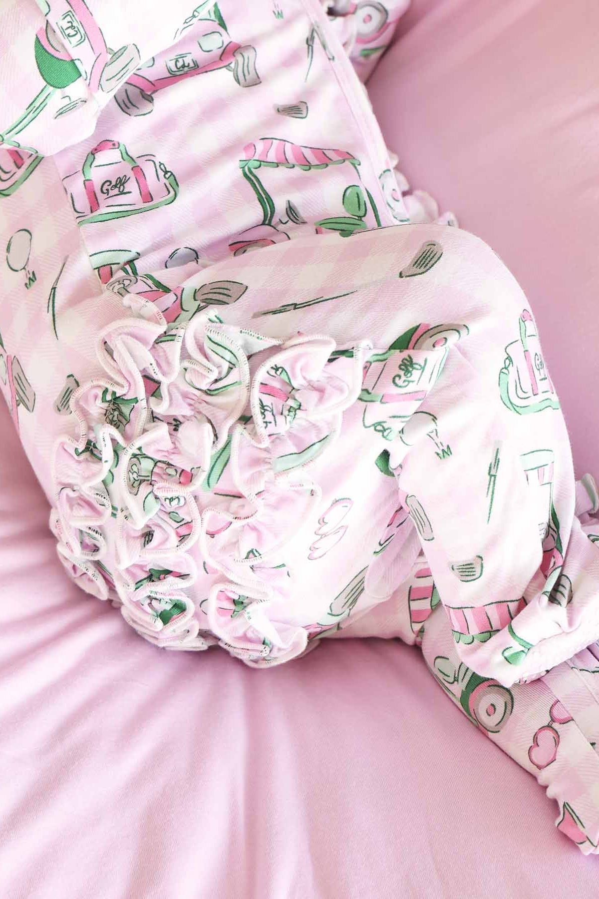 Birdie Babes Ruffle Zipper Footie | Pink