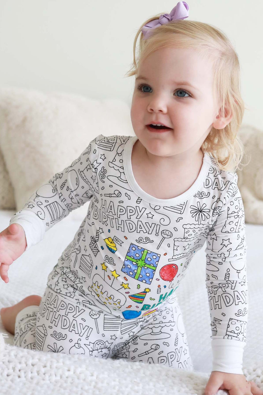 Colorable Two Piece Pajama Set | Birthday Celebration