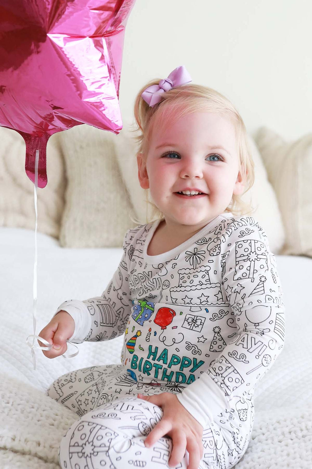 Colorable Two Piece Pajama Set | Birthday Celebration