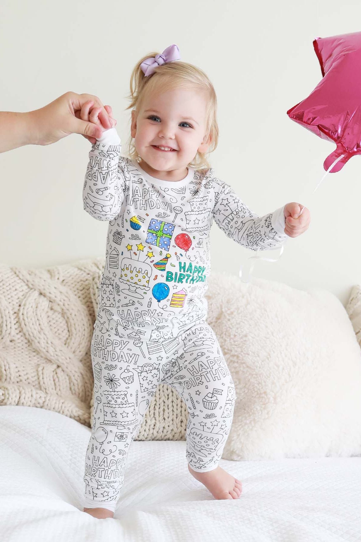 Colorable Two Piece Pajama Set | Birthday Celebration