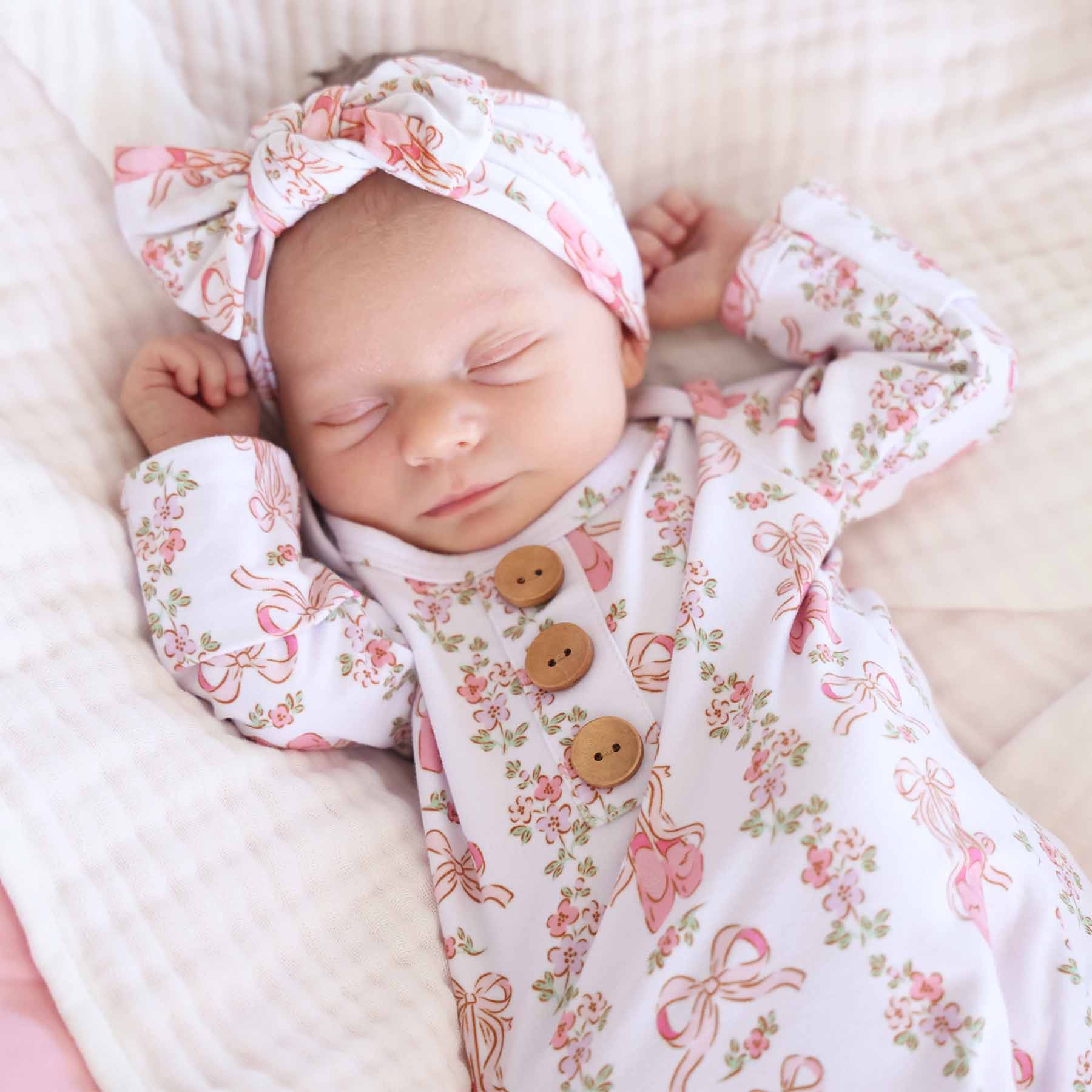 Ballet Blossoms Knit Large Bow Headwrap
