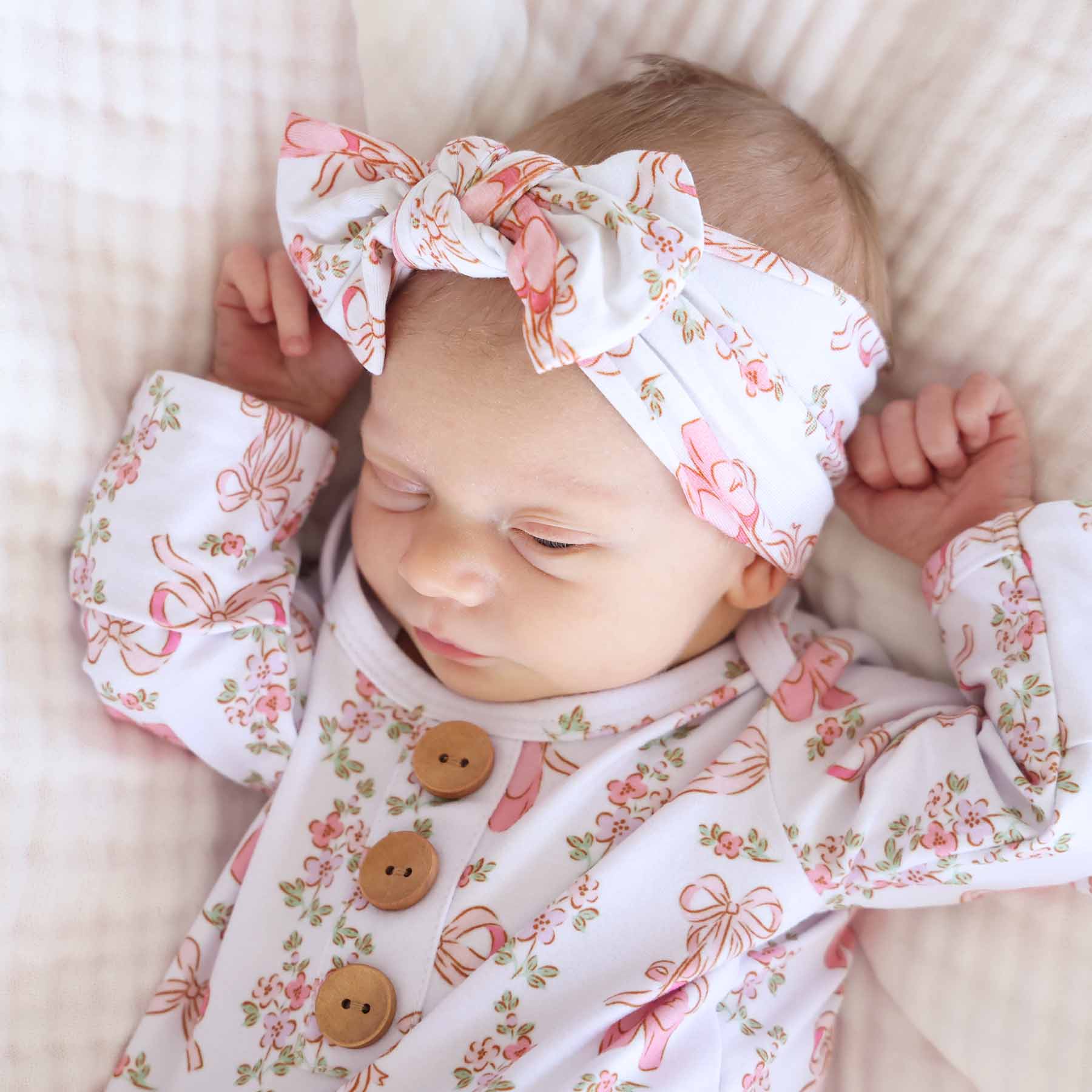 Ballet Blossoms Knit Large Bow Headwrap