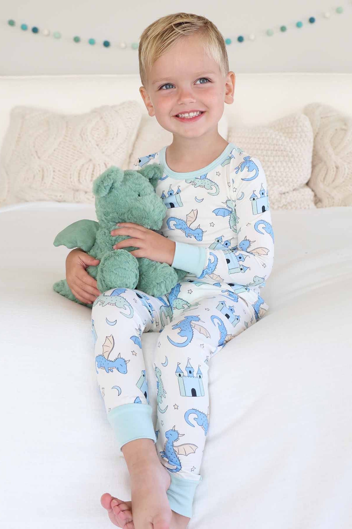 Dragon Adventure Two Piece Pajama Set | Blue