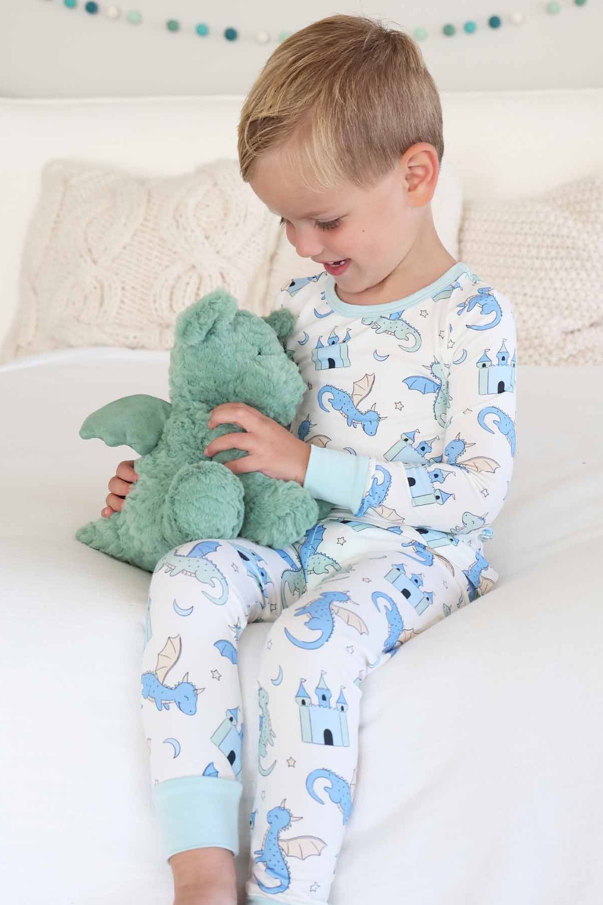 Dragon Adventure Two Piece Pajama Set | Blue