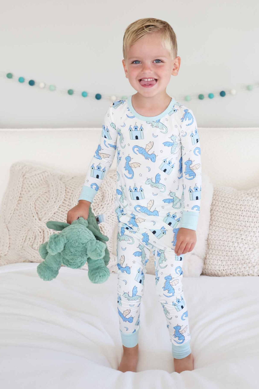 Dragon Adventure Two Piece Pajama Set | Blue