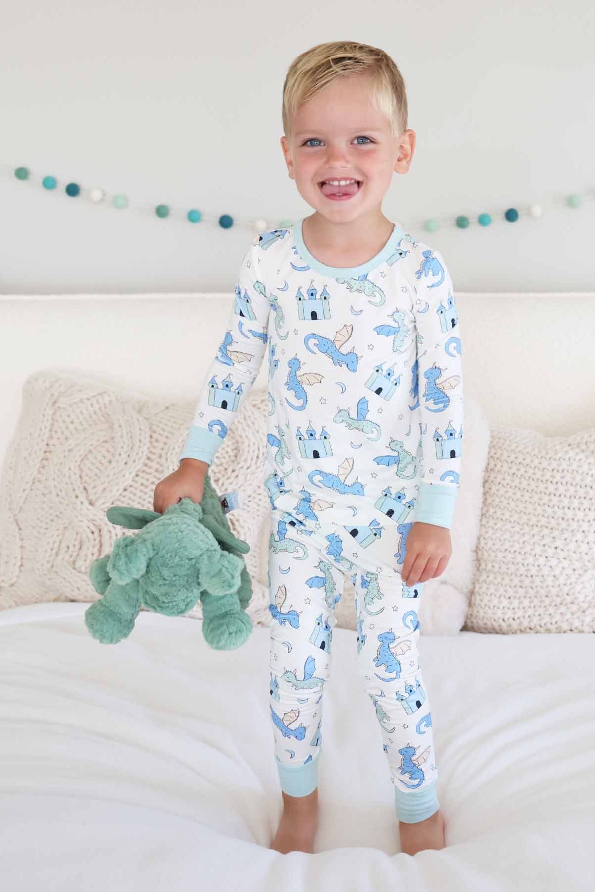 Dragon Adventure Two Piece Pajama Set | Blue