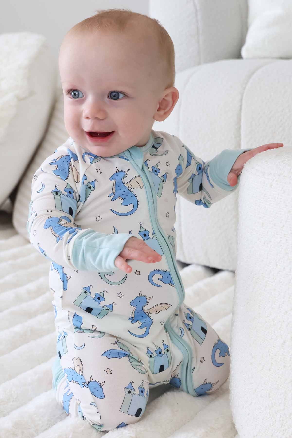 Dragon Adventure Convertible Zip Romper | Blue