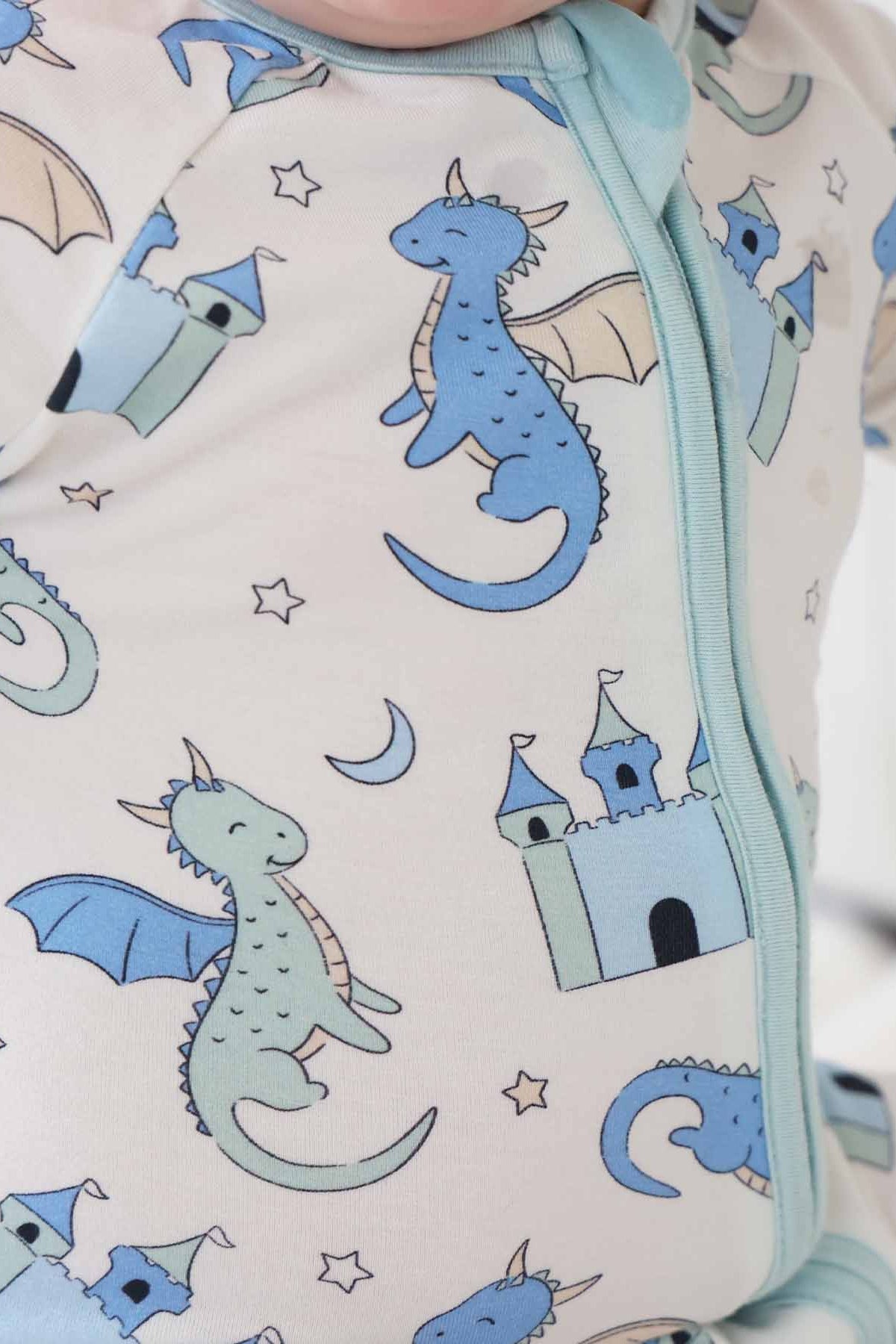 Dragon Adventure Convertible Zip Romper | Blue