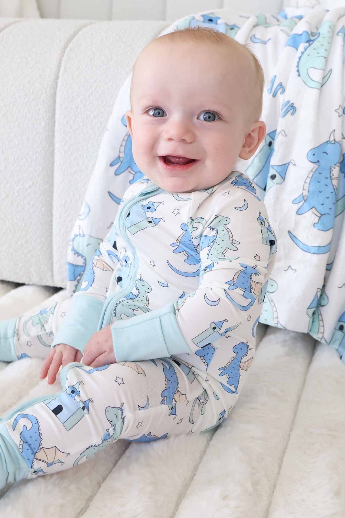 Dragon Adventure Convertible Zip Romper | Blue