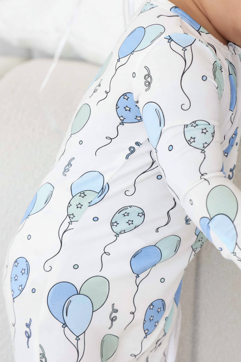 Party Time Zipper Footie | Blue