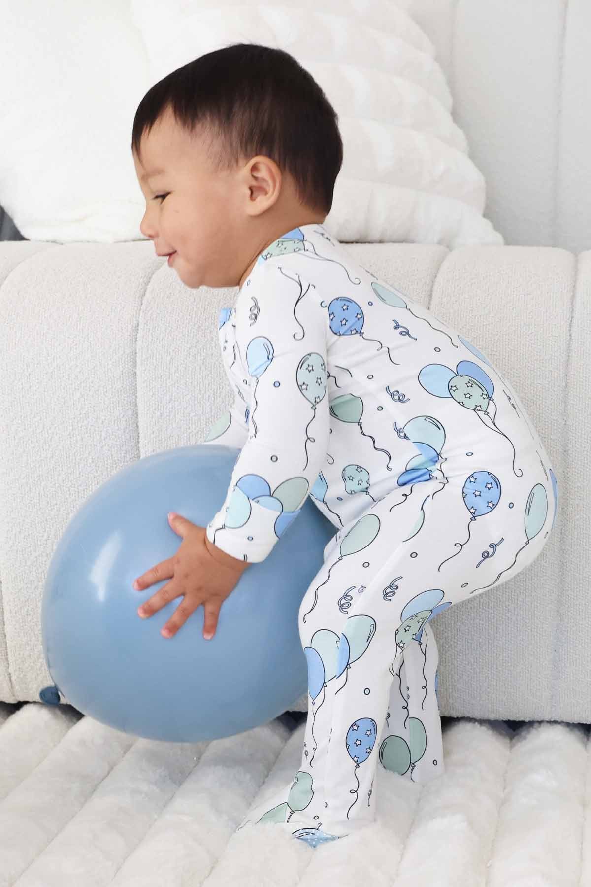 Party Time Zipper Footie | Blue