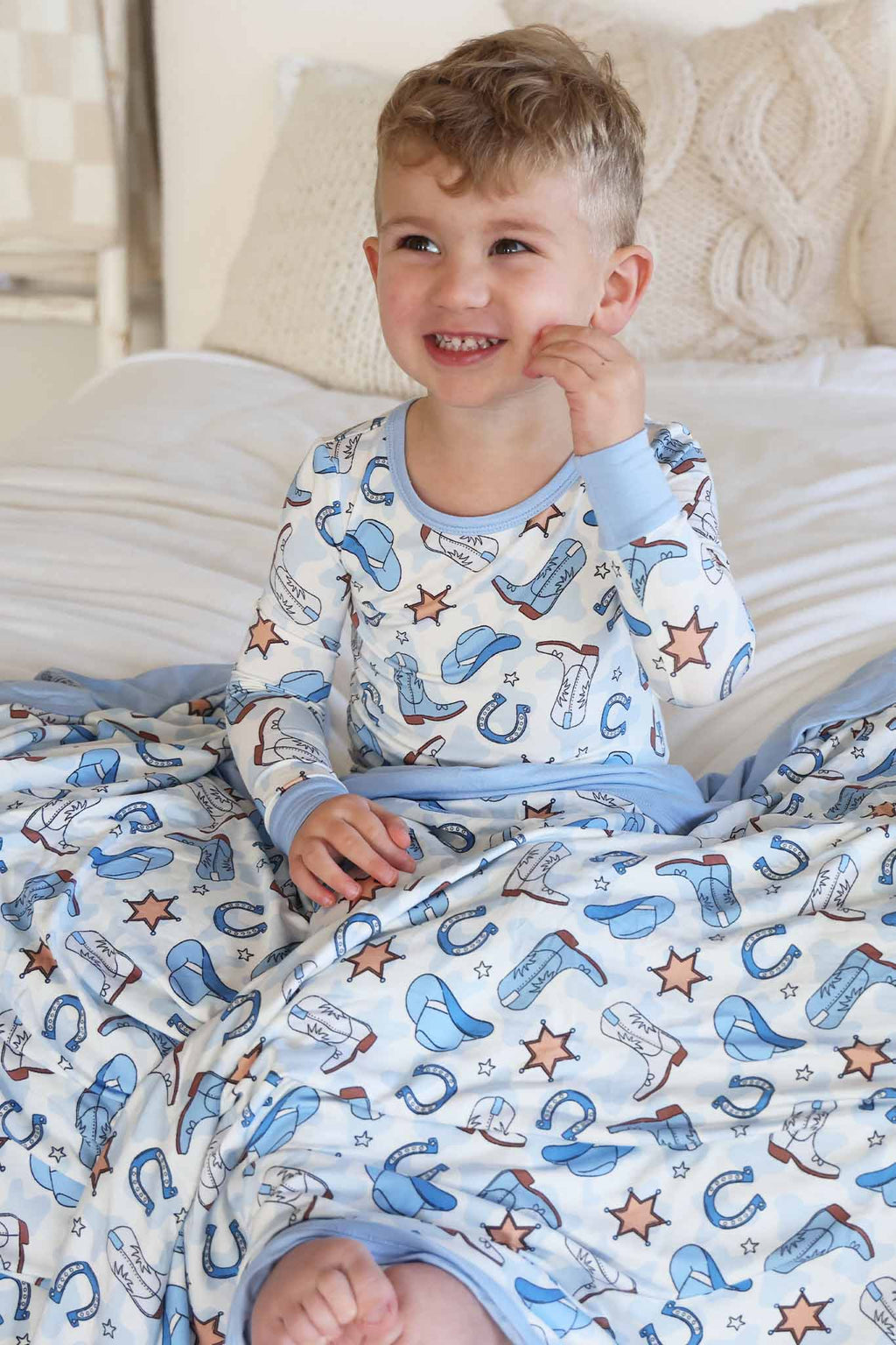 Rodeo Dreams Two Piece Pajama Set | Blue