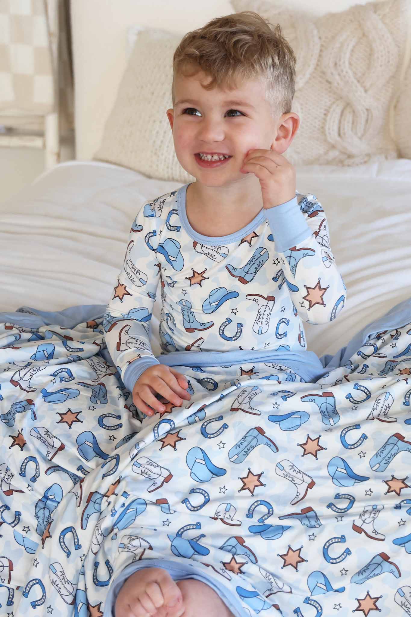 Rodeo Dreams Two Piece Pajama Set | Blue