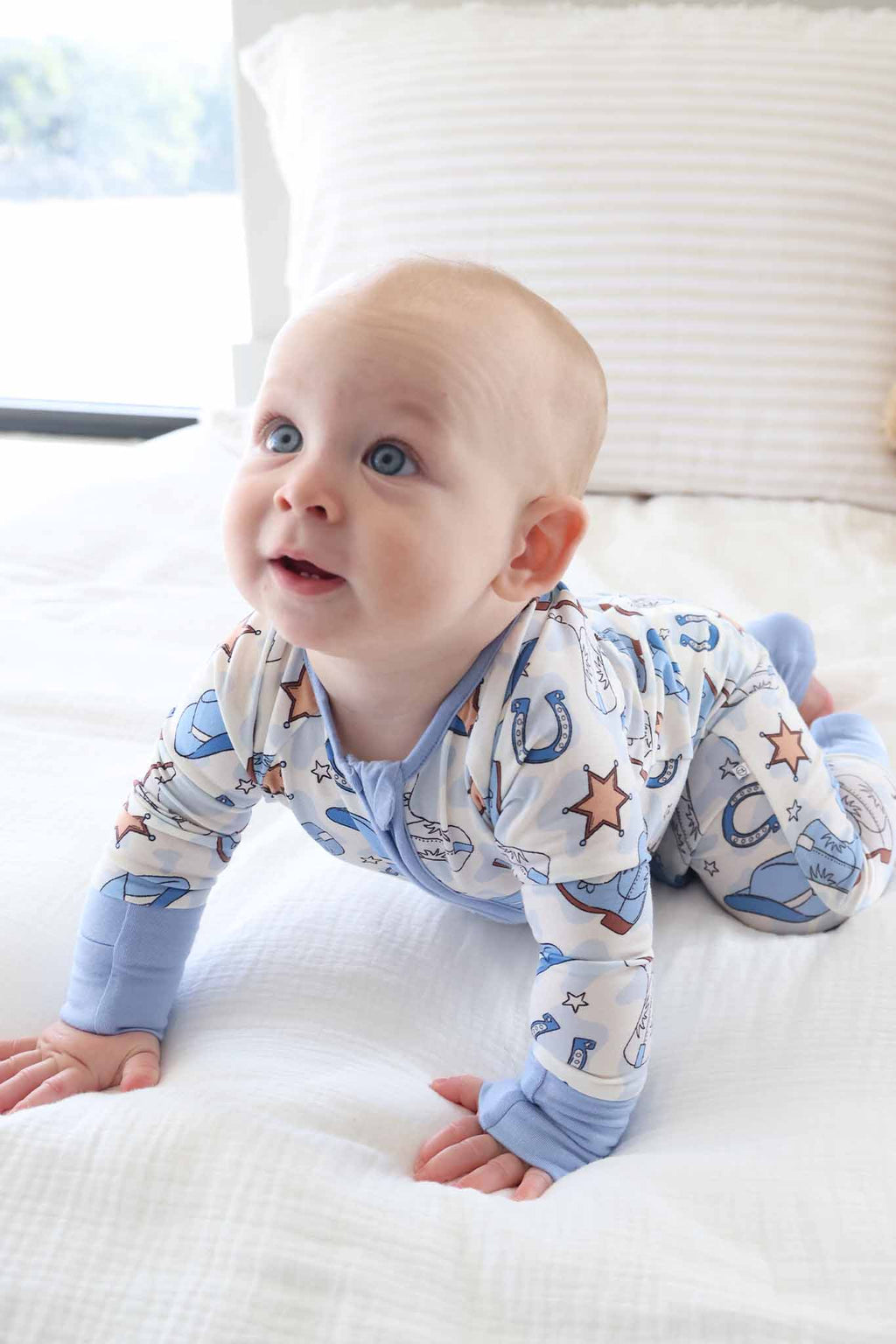 Rodeo Dreams Convertible Zip Romper | Blue
