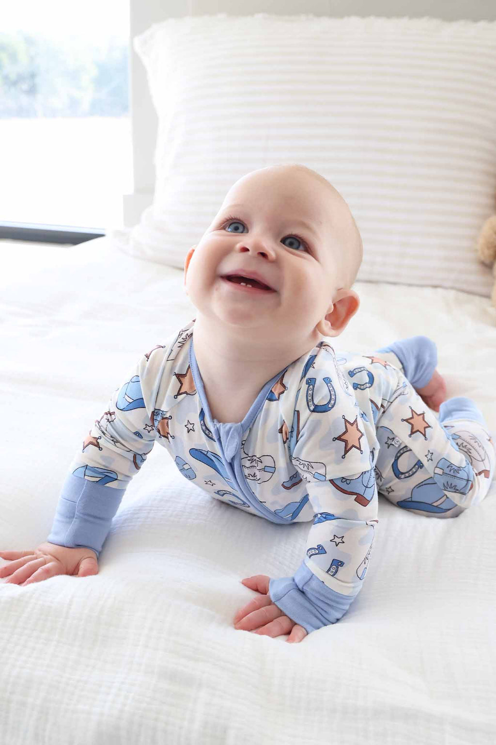 Rodeo Dreams Convertible Zip Romper | Blue