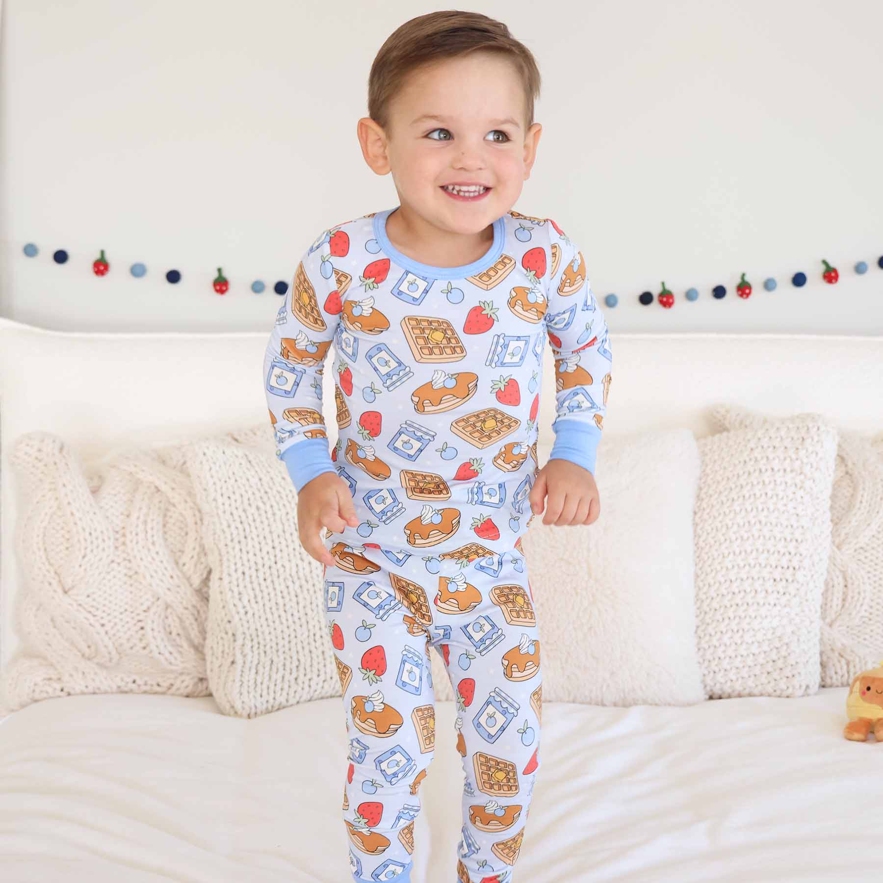 Sweet Stacks Two Piece Pajama Set | Blue