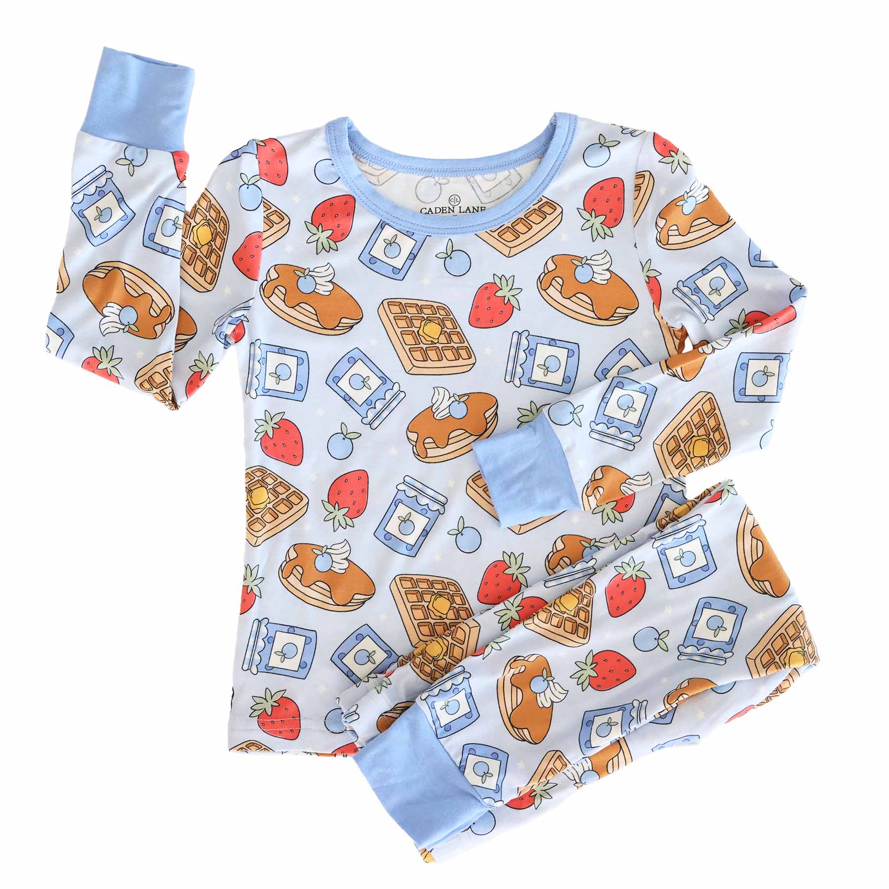 Sweet Stacks Two Piece Pajama Set | Blue