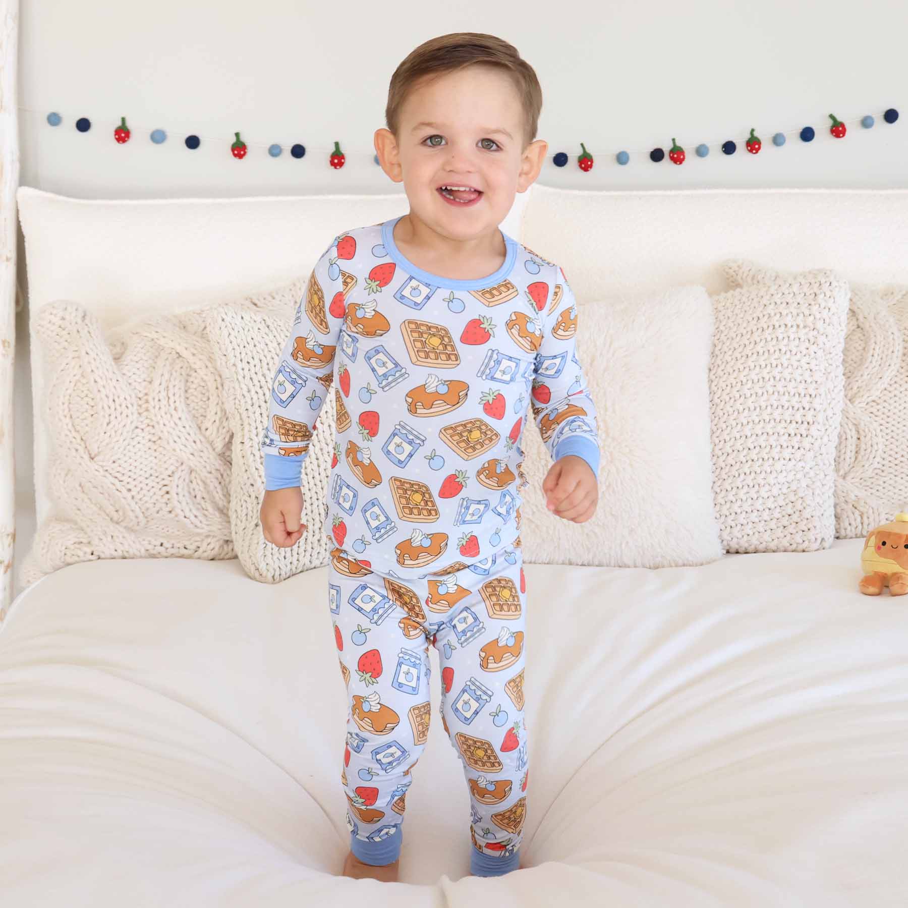 Sweet Stacks Two Piece Pajama Set | Blue