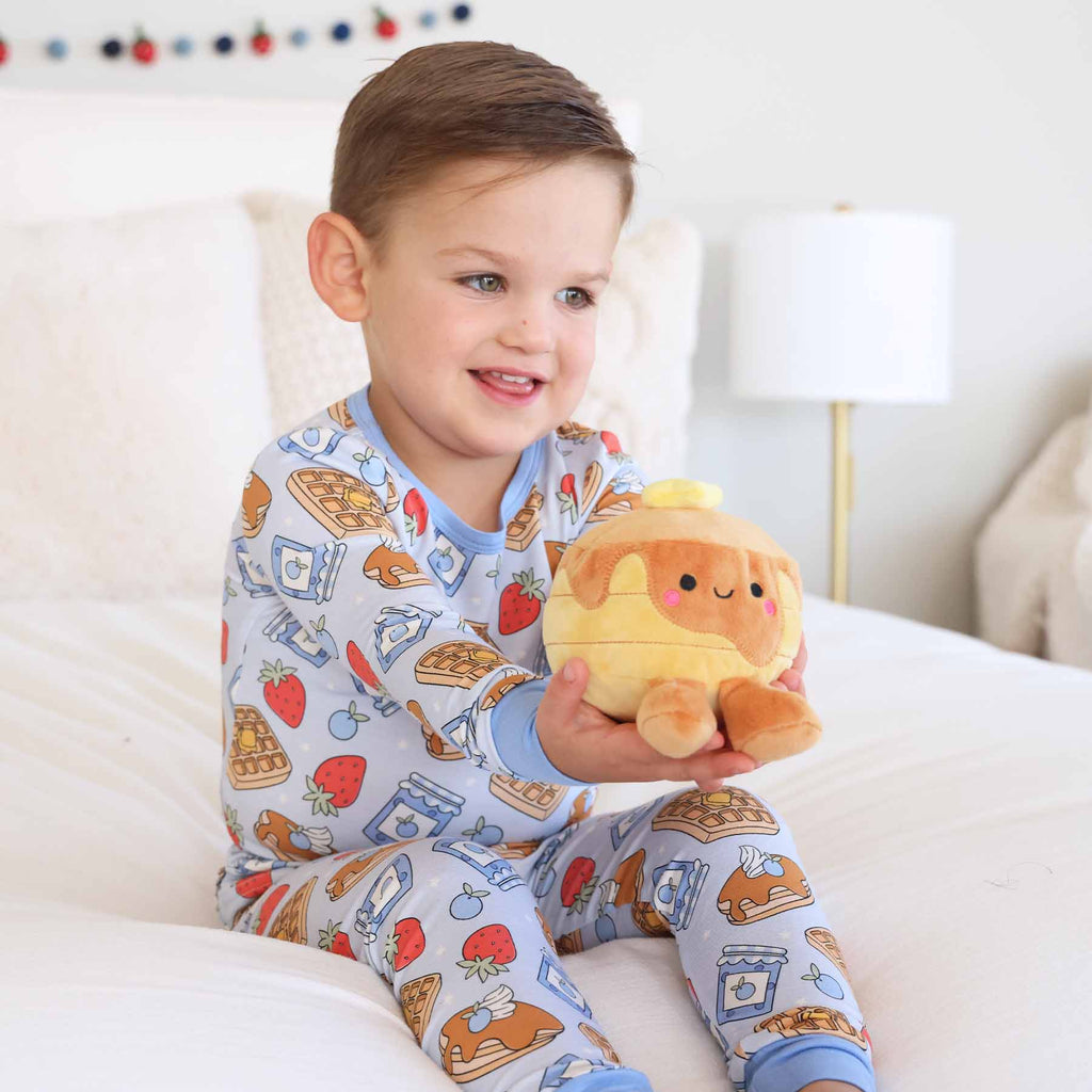 Sweet Stacks Two Piece Pajama Set | Blue