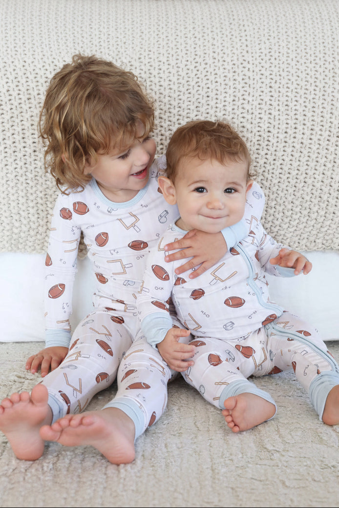 Tiny Touchdowns Convertible Zip Romper | Neutral