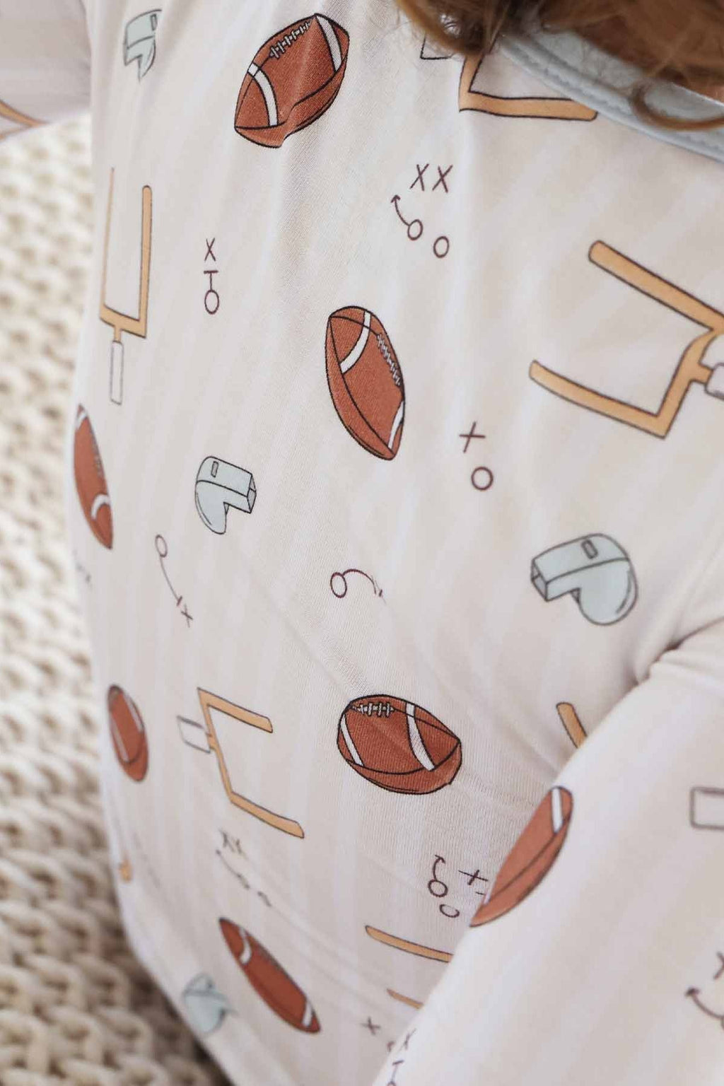 Tiny Touchdowns Two Piece Pajama Set | Neutral