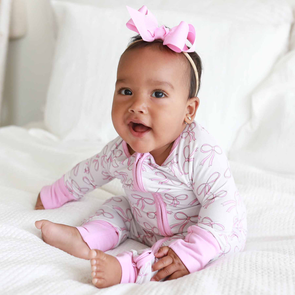 Ribbon Bow Headband | Blushing Pink
