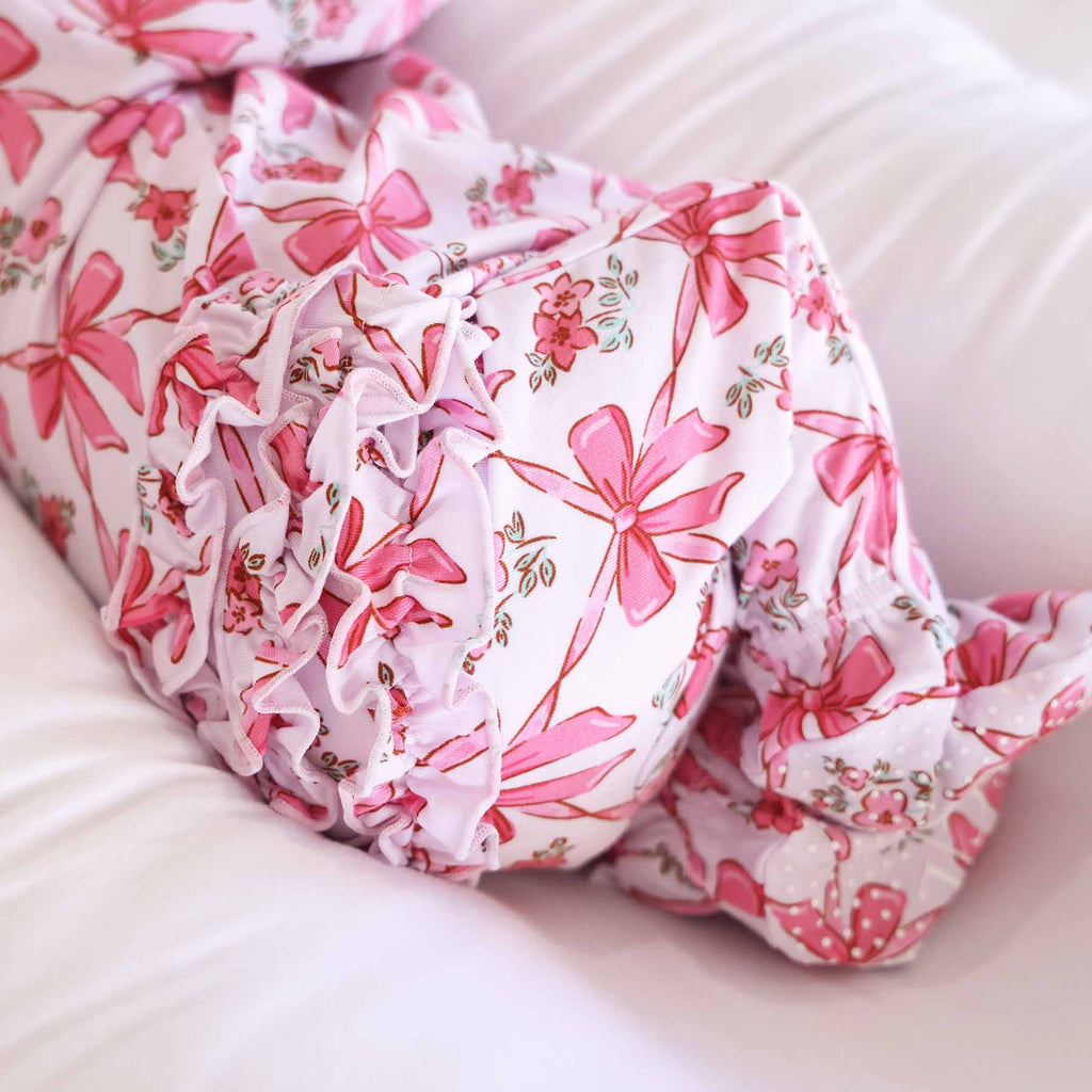Bow Besties Ruffle Zipper Footie