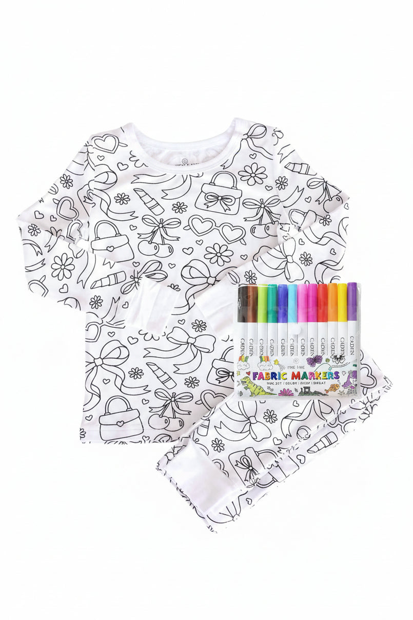 Colorable Two Piece Pajama Set | Material Girl
