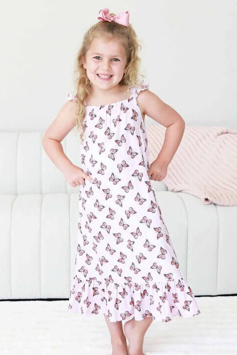 Full Length Ruffle Nightgown | Butterfly Dreams